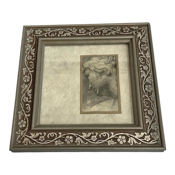 Framed Artwork Renaissance Head of Leda Custom Mat Frame Mini Print Reproduction - Picture 2 of 3